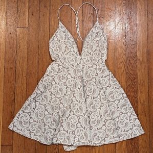 Purple and White Lace Mini Dress size Small